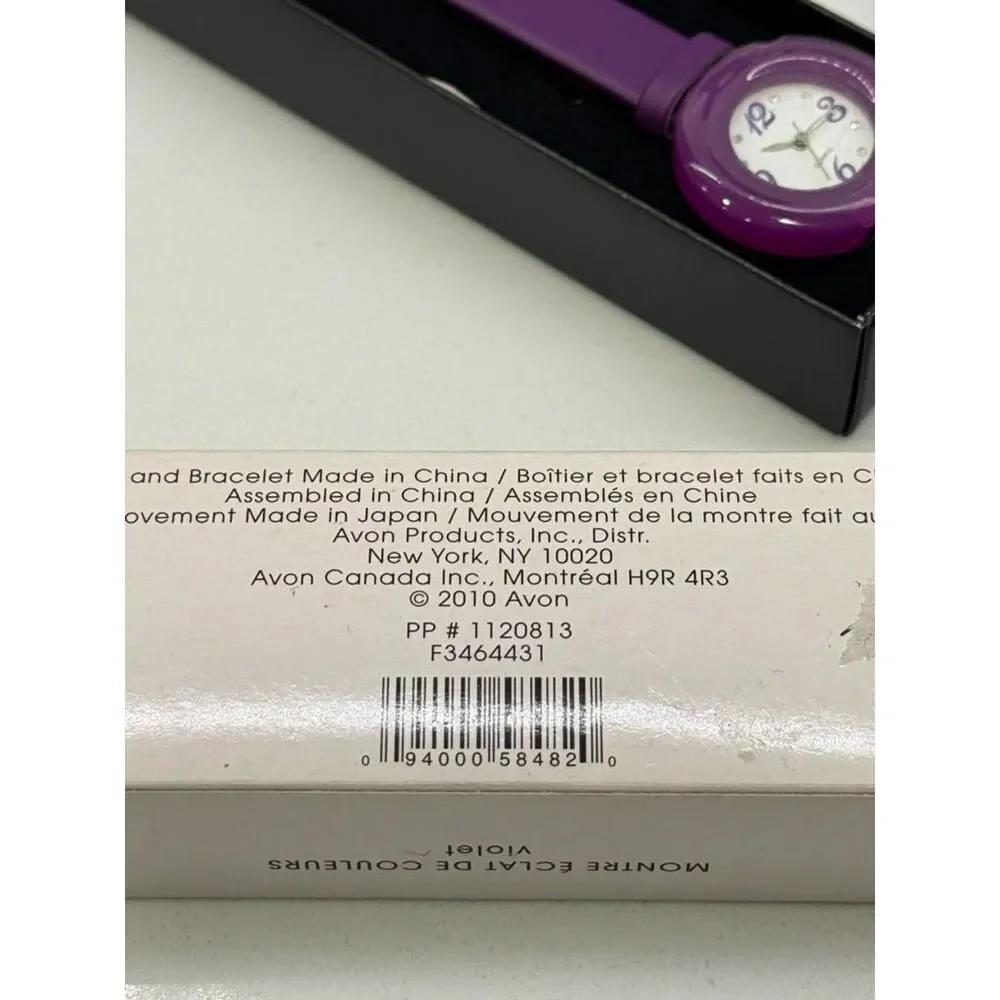 Vintage 2010 Avon Color Burst Watch Purple NIB Untested